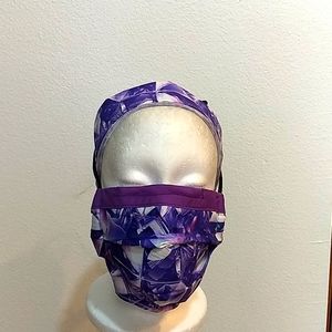 NWOT Handmade Purple Convertible Headband w/Mask